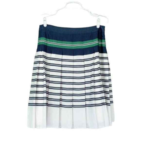 Lands End Pleated Striped Skirt Size 2 Preppy Croquet - Picture 5 of 8